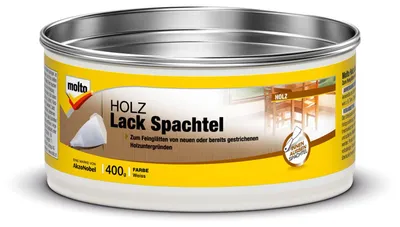Produktbild von Molto Holz Lack Spachtel, Weiß, 0,4 kg, Alkydharz, Paste (Substanz), Holz, 1,8 g/cm³