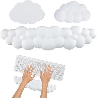 Immagine prodotto di Set ergonomico di supporti per i polsi per tastiera e tappetino del mouse - Nero - Lavoro d'ufficio