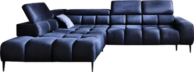 Produktbild von Ecksofa PLAZA L-Form | Linke Seite | Funktional Komfortable Schlaffunktion Verstellbare Kopfstützen Verstellbarer Sitz Wellenfedersystem Hochelastischer Schaum 300x216x99 cm-Blau