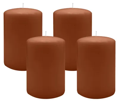 Produktbild von Flachkopf-Stumpenkerzen Haselnuss 120 x Ø 50 mm, 4 Stück