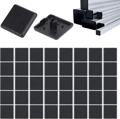 Produktbild von 40 Stück Endkappen für Aluminiumprofil 3030, 30 x 30 mm, schwarze Kunststoffkappen für europäische Standard-Industrieprofile