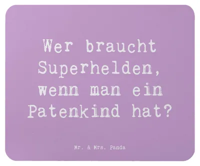 Produktbild von Mr. & Mrs. Panda Mousepad Spruch Patenkind Wunder - Lavendeltraum - Geschenk, Fürsorge, Familie, Liebe zum Detail, Lächeln, Handarbeit, Patenschaft, besondere Bindung