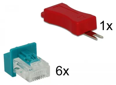Produktbild von DeLOCK 86425, Türblockierschlüssel, RJ-45, Rot, 6 Stück(e), Polybag, 23 mm