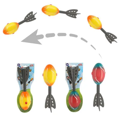Produktbild von 12x Wurf Rakete ca. 28 cm mit Pfeifgeräusch 2-fach sortiert Softspielzeug Outdoor Gartenspiel Kinder