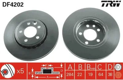 Produktbild von TRW Bremsscheiben (2 Stück) Vorderachse DF4202