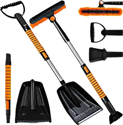 Produktbild von 5 In 1 Schneebesen Auto, Eiskratzer Auto mit Besen, Eiskratzer mit Besen, Auto Schneebesen, Besen Auto Schnee, Schneebesen Auto Lackschonend fš¹r SUV, LKW, Fahrzeugwindschutzscheibe
