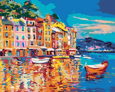 Produktbild von Zuty - Malen nach Zahlen - SCHIFFE AUF SEE AM HAFEN, 40x50 cm, ohne Keilrahmen