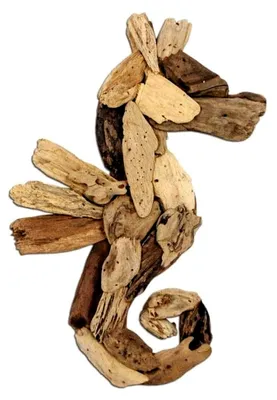 Produktbild von Deko aus Treibholz mit Seepferdchen (33cm)