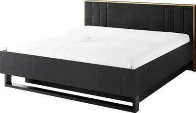 Obrázek produktu pro Manželská postel s úložným prostorem 180x200 MOSQURA - černá grafitová