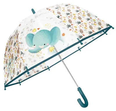 Produktbild von Kinder Regenschirm transparent Tiere - 68 x 68 cm - Blau | by Sassi Junior