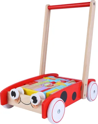 Produktbild von Lauflernwagen aus Holz, Montessori-Holzspielzeug, Geschenk für Kind, Holzklötze für ein Kind
