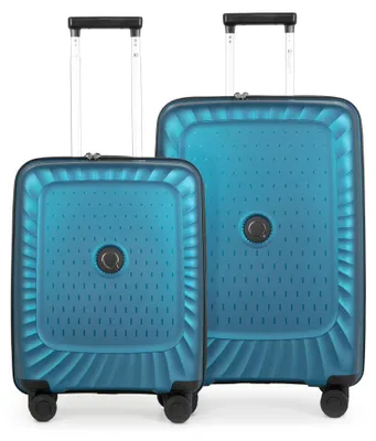 Image de Kotti - Set de valises 2 pièces, valise de bord + valise moyenne, coque dure robuste en matériau PP recyclé trolleys légers polypropylène coque dure, 4 roulettes, serrure TSA,bleu royal