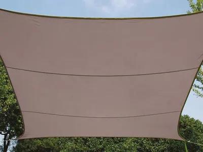 Produktbild von Perel Quadratisches Sonnensegel 5 x 5 m, wasserabweisendes und atmungsaktives Polyester-Schattentuch