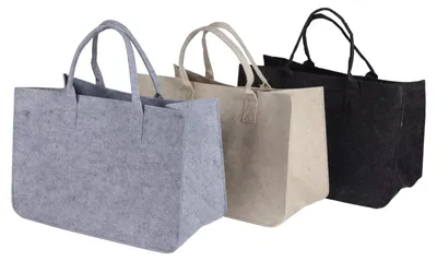 Image de BURI Sac en feutre Cheminée Bois de chauffage Panier Porter Shopper Rangement Achats Journaux