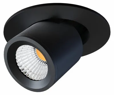 Produktbild von Nano Oxo R 4W LED-Einbaustrahler, 45° Farbtemperaturschalter (2700K/3200K/4000K), Mattschwarz - Verstellbarer Strahler von Beneito & Faure