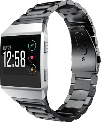 Produktbild von Strap-it® Fitbit Ionic Stahlband (Schwarz)