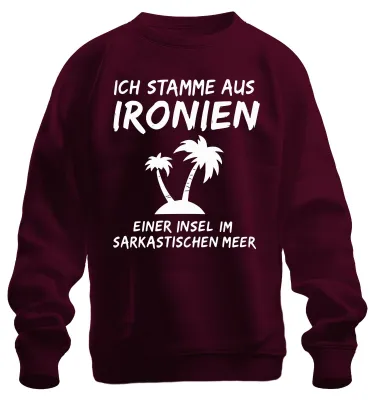 Zdjęcie produktu dla I'm from Ironies of an Island Sarcastic Humour Palms Uni Bluza rozpinana, bordowy, 3XL