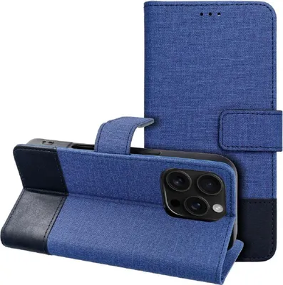 Productafbeelding van Telefoonkoffer met kaarthouder en TV-standfunctie. Beschermhoes compatibel met iPhone 17 Pro Max, donkerblauw