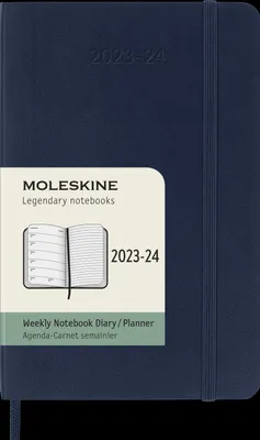 Produktbild von Moleskine 18 Monate Wochen Notizkalender 2023/2024, P/A6, 1 Wo = 1 Seite, Rechts Linierte Seite, Soft Cover, Saphir