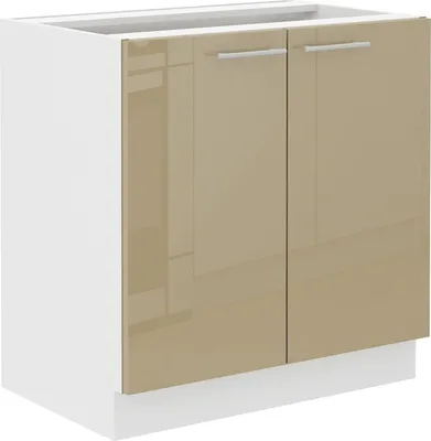 Produktbild von Unterschrank 80 Lara Cappuccino Hochglanz + Weiß matt Küchenzeile Küchenblock