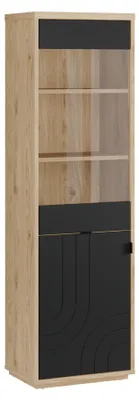 Produktbild von Furniture24 Vitrine L Auriquet Auqv711L-Q362 Vitrinenschrank Wildeiche Natur / Schwarz