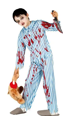 Produktbild von blutiger Zombie Junge im Schlafanzug Gr. 110-146, Größe:128/134