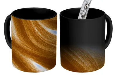 Obrázek produktu pro MuchoWow® Kouzelný pohár Zlatá barva 350 ml Barva měnící se pohár Dárkový nápad - foto hrnek