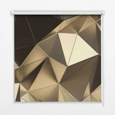 Produktbild von Innenrollo - Fensterrollo - Rollo - 130x140 cm - Rollo ohne Bohren - Sichtschutzrollo - Verdunkelungsrollo - Thermorollo - Seitenzugrollo - Wohnraumrollo - Goldene Dreiecke