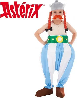 Obelix Kostüm deluxe für Kinder von Vorne mit Asterix-Logo in der Ecke