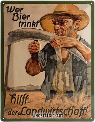 Produktbild von Nostalgic-Art Blechschild 30 x 40cm  Wer Bier trinkt... hilft der Landwirtschaft