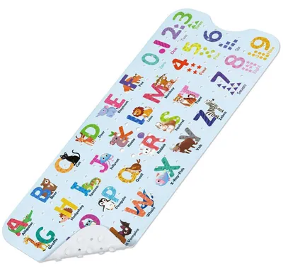 Obrázek produktu pro Protiskuzová podložka do vany pro děti, s motivem abecedy, rozměry 100 x 40 cm. Protiskuzová podložka pro kojence, odolná proti plísním, bez BPA
