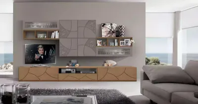 Zdjęcie produktu dla Designerskie półki ścienne do salonu drewniane szafki półki ścienne Włochy Nowe
