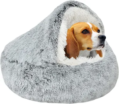 Hundebett Donut 65 cm grau, weich, rutschfest