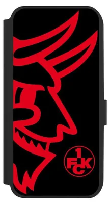 Produktbild von NIVOCASE Klapphülle für Samsung Galaxy A14 5G  Handyhülle aus Kunst Leder NIVOflip schwarz 1. FC Kaiserslautern Logo Offizielles Lizenzprodukt