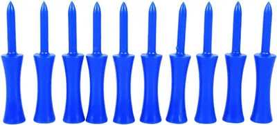 Imagen del producto de Tees de golf de plástico, 68 mm, 100 unidades, color azul, para jugadores de golf