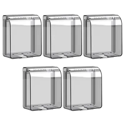 Produktbild von 5er-Pack Wasserdichte Steckdosenschutz Typ 86, Transparent, Wetterfest, Wandschutz für Badezimmer & Küche, 92×88×73 mm
