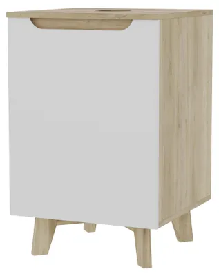 Produktbild von Waschbeckenunterschrank Weiß/Eiche 45 x 45 x 70 cm Sonneneiche, Weiß