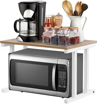 Immagine prodotto di Portaspezie magnetico – Portaoggetti da cucina – Scaffale per la cucina – Supporto per microonde – Due livelli – 57x38x38 cm