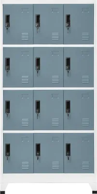 Produktbild von vidaXL Schließfachschrank Hellgrau und Dunkelgrau 90x45x180 cm Stahl
