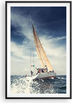 Produktbild von Gerahmtes Poster - Schwarzer Rahmen - Segeln Yacht Reise - 61x91,5 cm - Wand Bild - Wanddeko - Wandbilder - Kunstposter - Wandposter - Bilderrahmen - Bilder - Kunstdruck - Wandbild - P2BPA61x91-2797