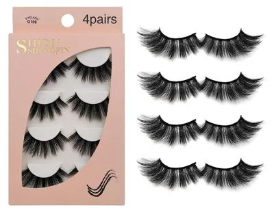 Productafbeelding van Valse wimpers, 4 paar, 3D kunstwimperset G106, herbruikbaar, natuurlijke look