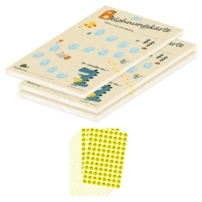 Produktbild von PRICARO Belohnungskarte "Dino", magnetisch, A5, 50 Blatt, 3 Stück