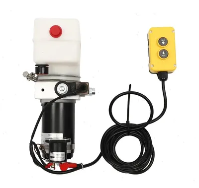 Obrázok produktu pre Hydraulický agregát – jednočinné elektrohydraulické čerpadlo – 12 V DC – 800 W – nádrž 1,5 l – 1,1 cm³/ot. – pre sklápacie prívesy – čierna