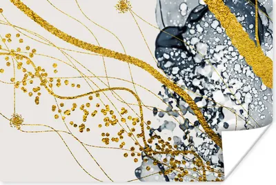 Produktbild von MuchoWow® Poster Abstrakt - Gold - Natur - Kunst 60x40 cm - Schlafzimmerdekoration