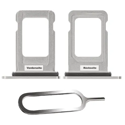 Produktbild von iPHONE 13 PRO / MAX SIM KARTEN HALTER TRAY ADAPTER FACH STECKER SLOT CARD + NADEL SILBER