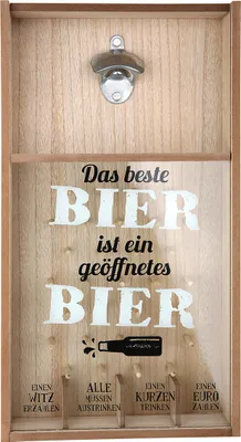 Produktbild von Gilde MDF Kronkorken-Spiel"BIER ist" VE 2 (BxHxL) 26 cm x 48 cm x 7 cm "Das beste BIER ist ein geöffnetes BIER" Sie kaufen hier immer ein Set von 2 gleichen Artikeln.