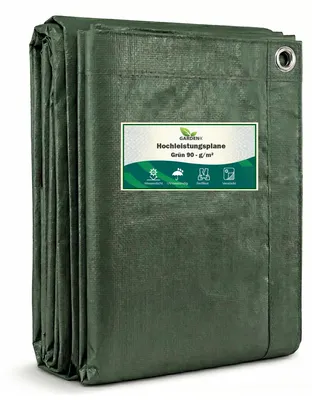 Produktbild von Allzweckplane GARDENIX 3m x 3m Grün 90 g/m² Gewebeplane Schutzplane Abdeckfolie
