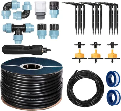 Produktbild von HOLZBRINK Start Set Gewächshaus Bewässerung Bewässerungssystem inkl. 20 m LDPE Verlegerohr 20 mm, 3x Tropfer 2l/h, HTB-09-G-20