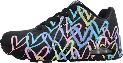 Immagine prodotto di Skechers Uno - Spread the Love: scarpe da ginnastica da donna, modello stringato, colore nero, ideali per il tempo libero