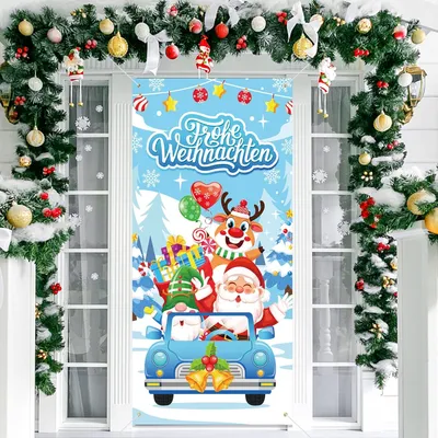 Immagine prodotto di Decorazione murale con auguri di Natale in tedesco - 185x90cm